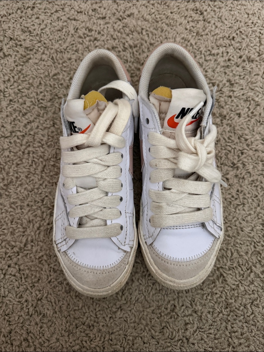 Nike women’s  White Sneakers with Pink and Orange Accents